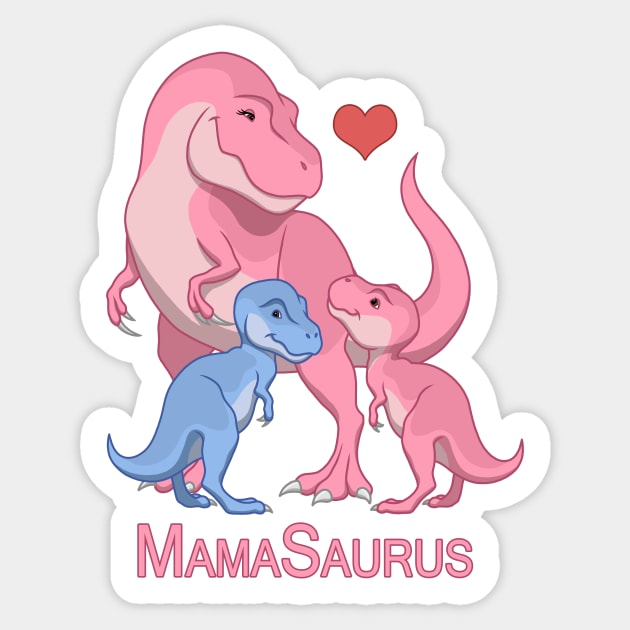 MamaSaurus Mother T-rex & Baby Boy Girl Dinosaurs Sticker by csforest